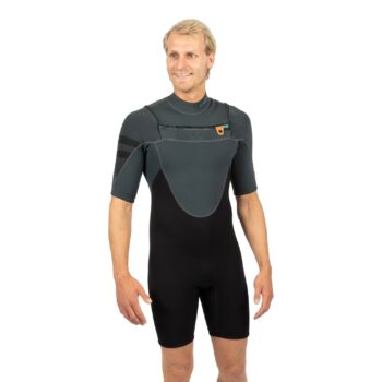 Jobe Perth Shorty 3/2mm Chestzipper Combinaison Hommes Gris
