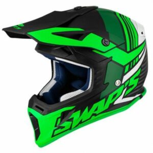 Casque moto Swaps – Cross Vert Noir Taille L
