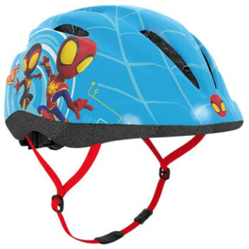 CASQUE VELO ENFANT DISNEY SPIDEY BLEU AVEC MOLETTE REGLAGE TAILLE 48-52