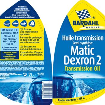 Huile transmission matic dexron 2 bidon 2l - Bardahl Marine